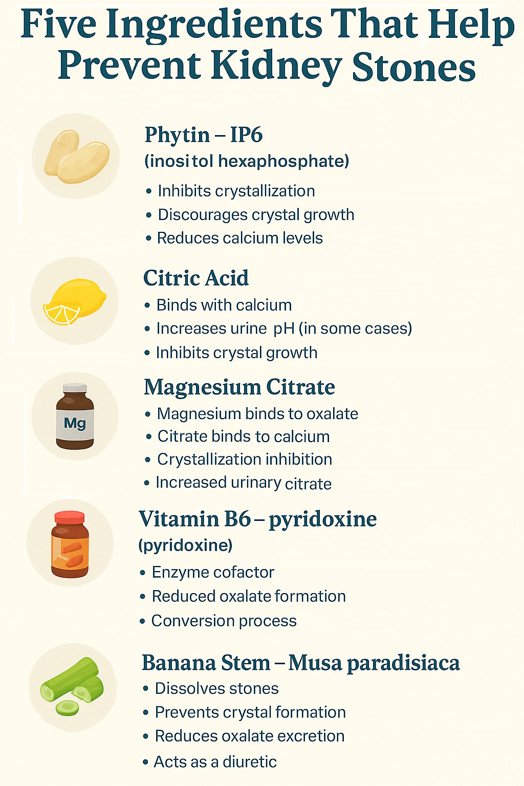 Five Ingredients That Help Prevent Kidney Stones