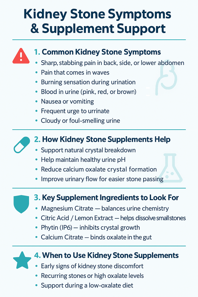 Kidney Stone Symptoms & Supplement Support