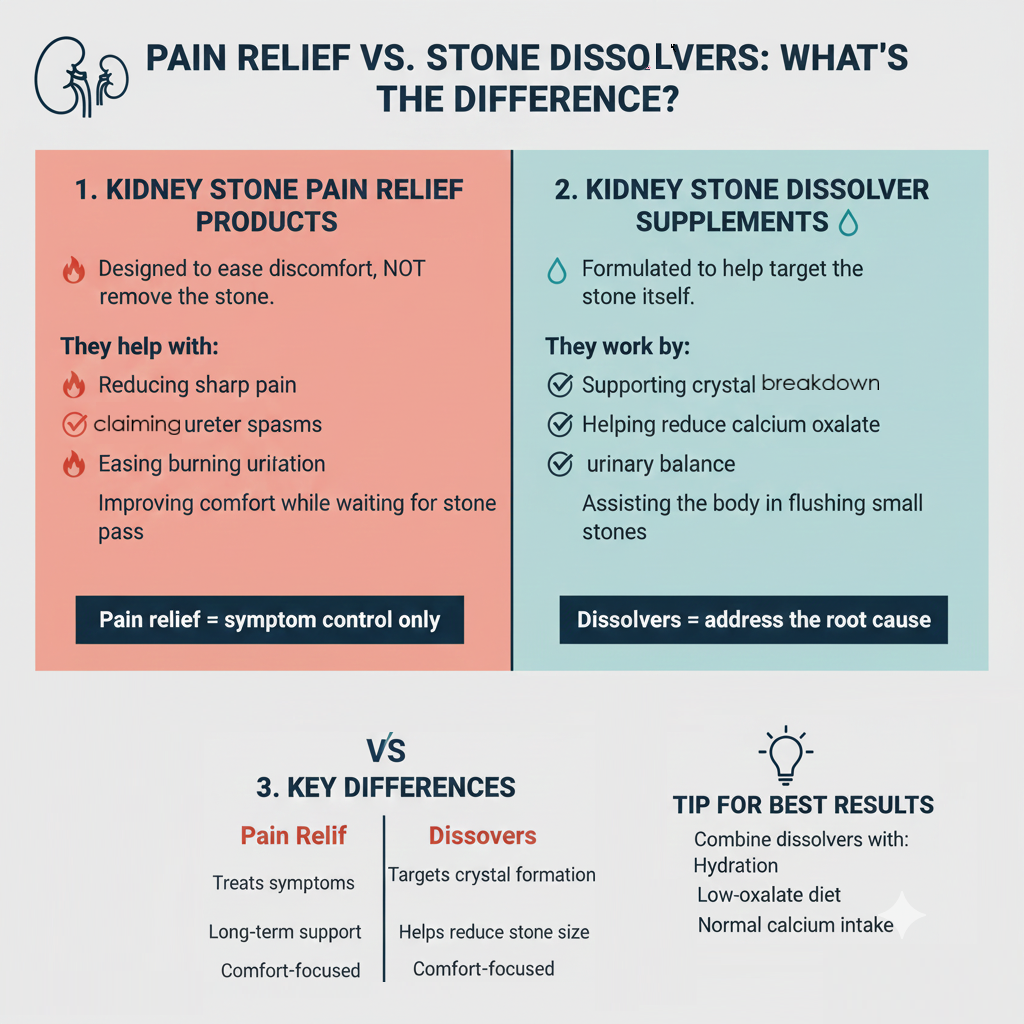 Pain Relief vs. Stone Dissolvers What’s the Difference