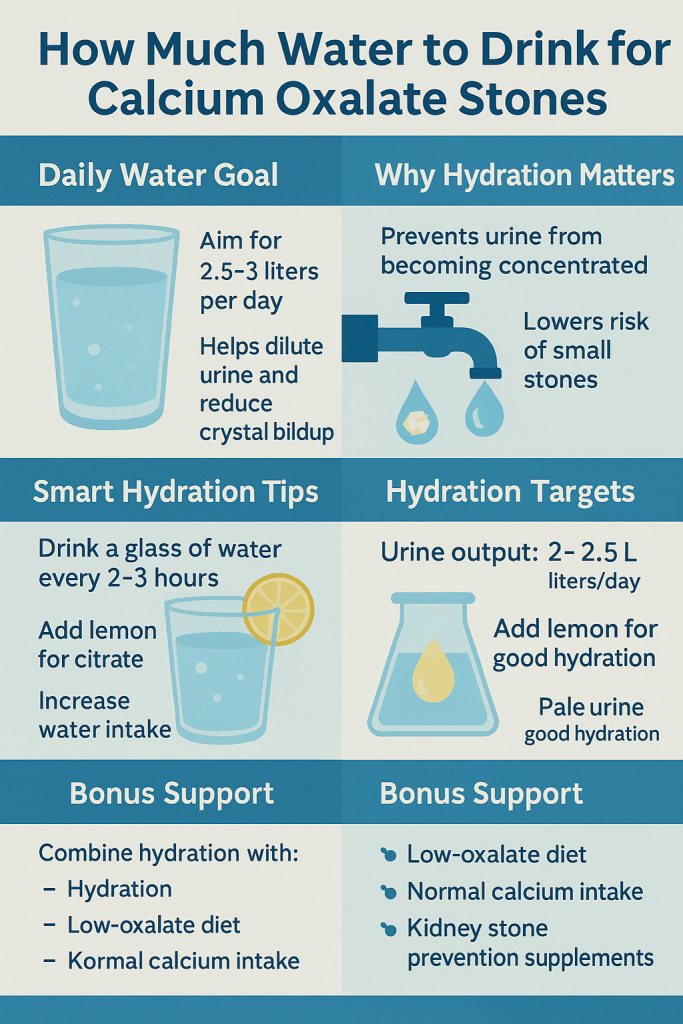 How Much Water to Drink for Calcium Oxalate Stones