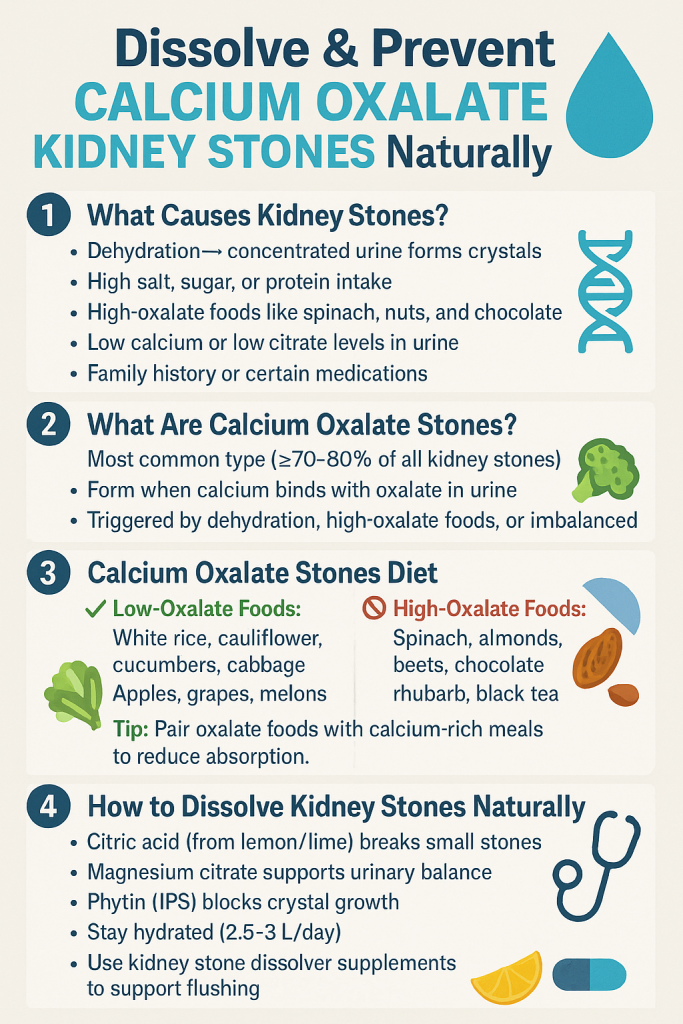 Dissolve & Prevent Calcium Oxalate Kidney Stones Naturally